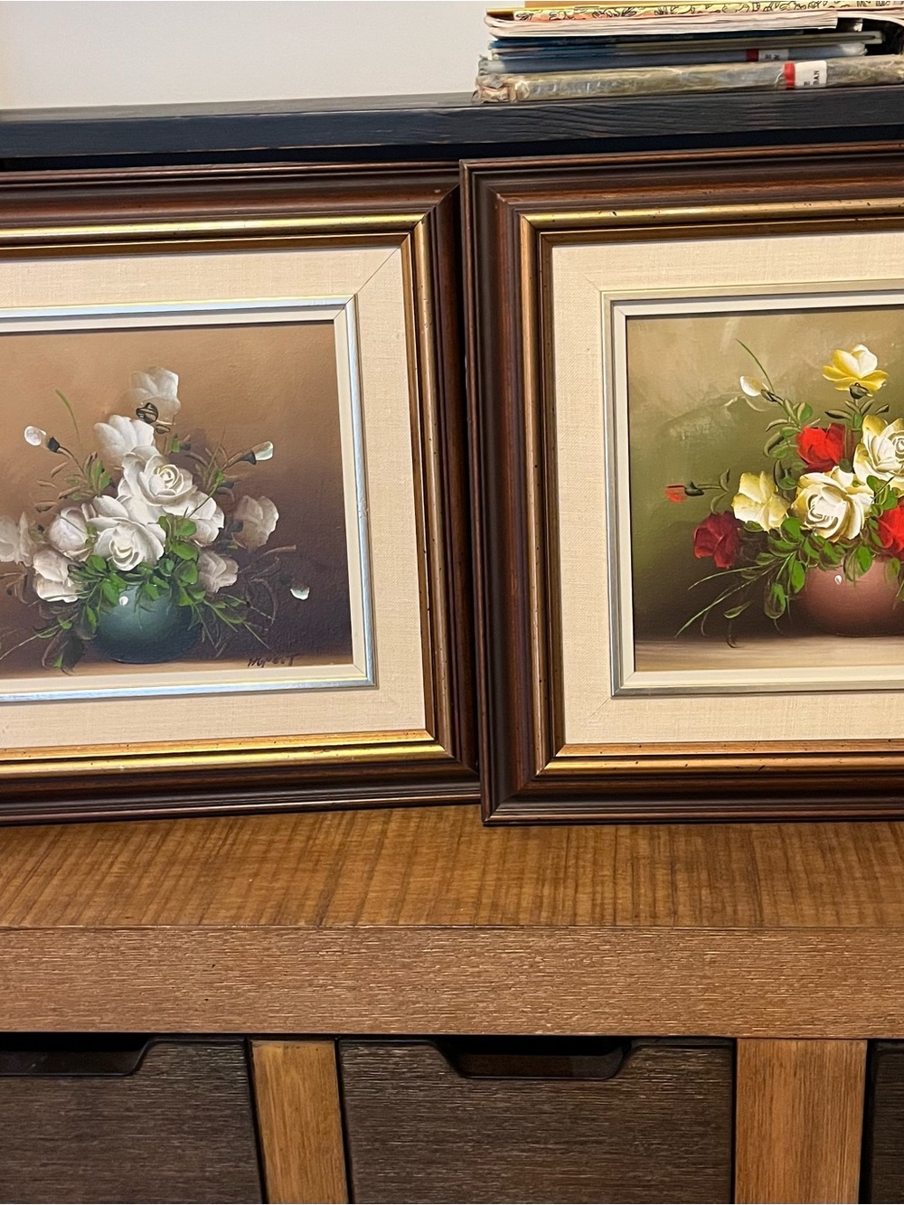 MCM Hope.T Roses Still Life Oil Paintings - Companion Set of 2